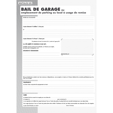  Bail  de garage ou Parking 
