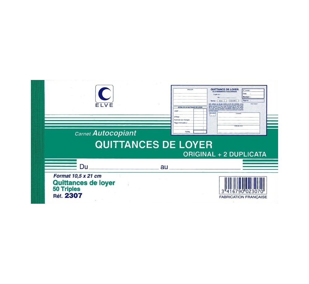 Quittance de Loyer 3 exemplaires