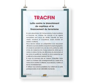 Affiche TRACFIN, format A4